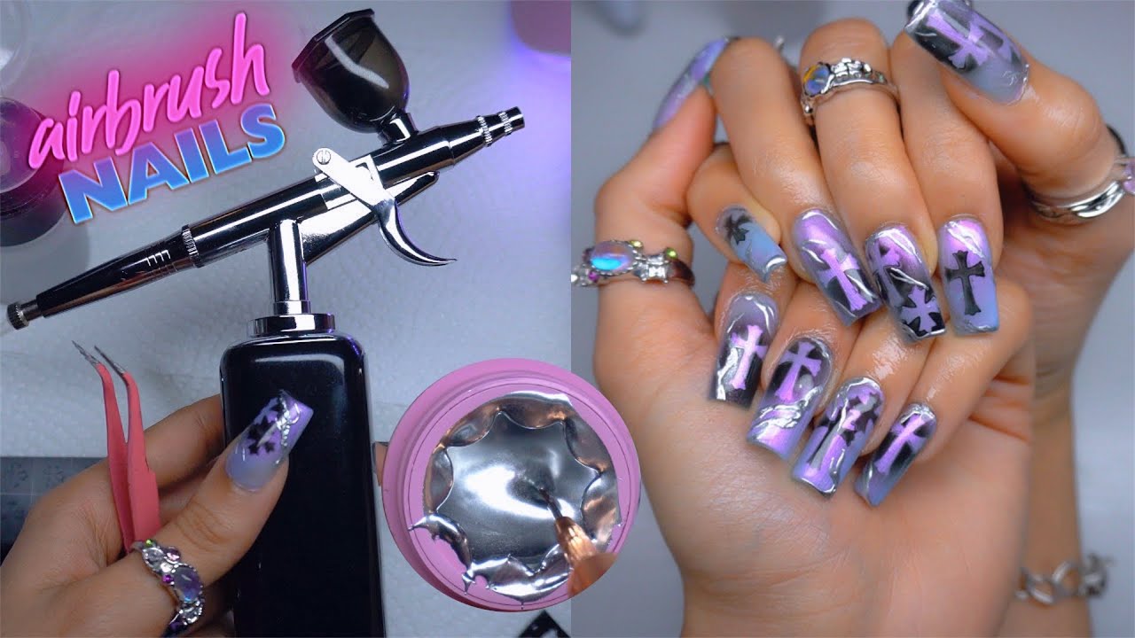 5 Easy Nail Art Designs Using An AIRBRUSH! | nail art, nail, design,  airbrush | Hey guys! In today's nail art tutorial, we're going to be  showing you some easy designs using